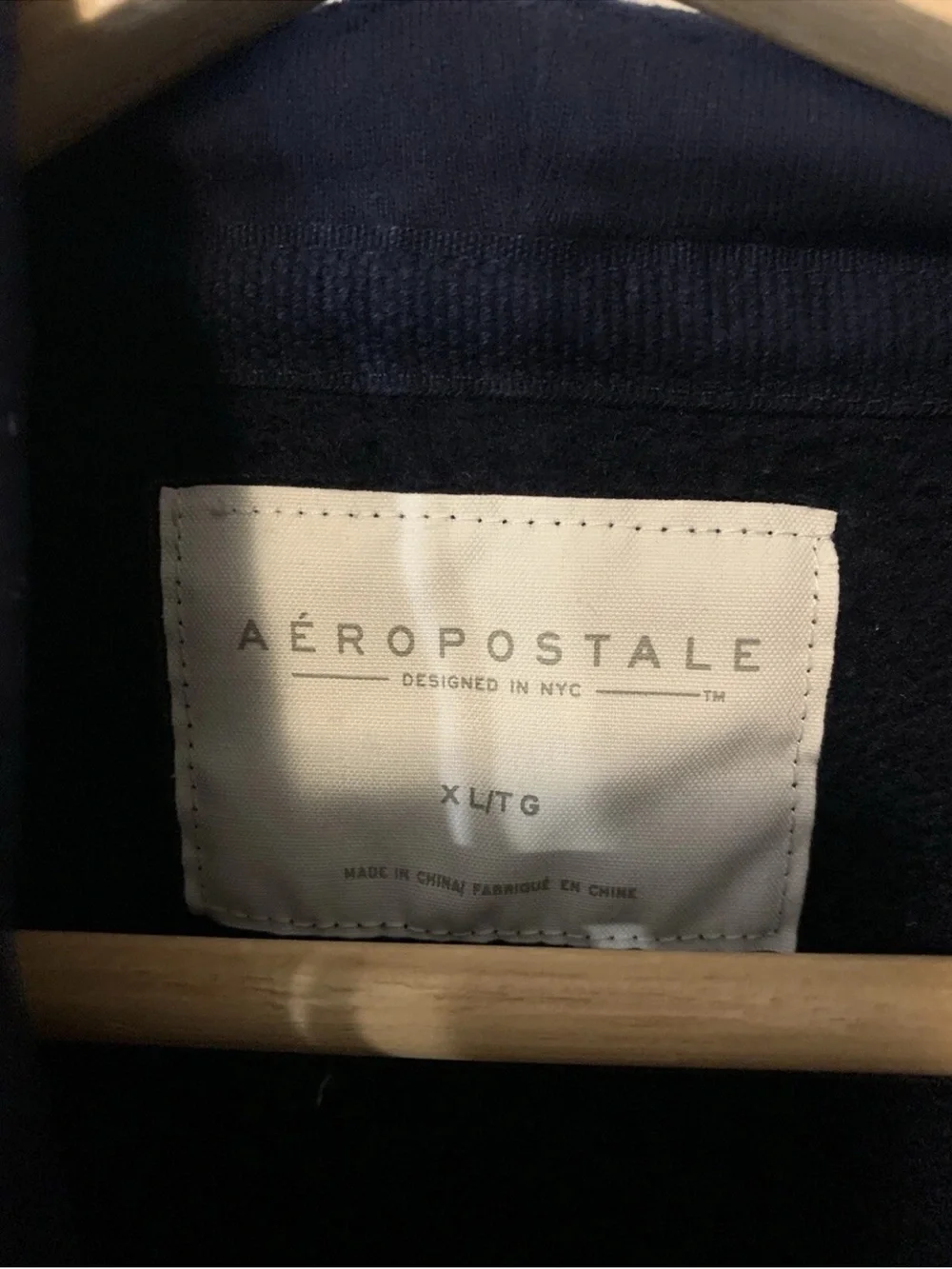 Aeropostale New York Mens Sz XL full ziphoodie sweatshirt pockets Blue